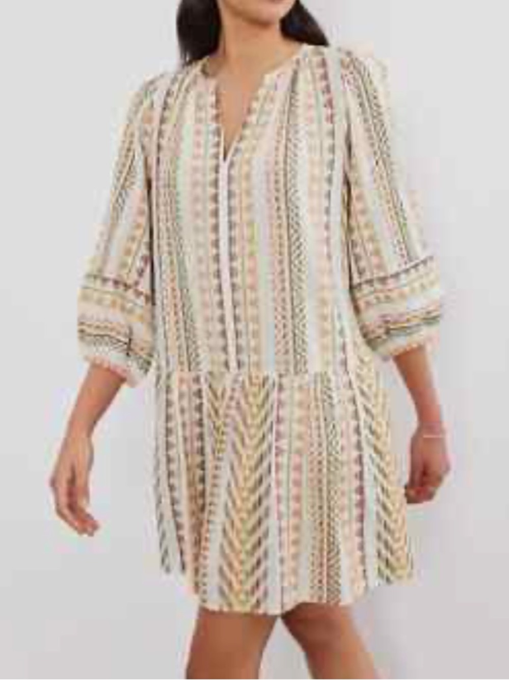 Velvet by Graham & Spencer Multicolor Striped Geometric Tunic Dress